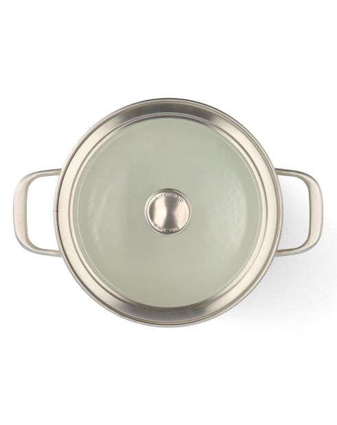 Faitout émaillé avec couvercle Core Steel induction crème - D.20 cm