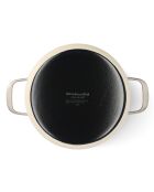 Faitout émaillé avec couvercle Core Steel induction crème - D.20 cm