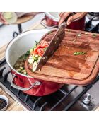 Faitout émaillé avec couvercle Core Steel induction rouge/crème - D.24 cm