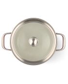 Faitout émaillé avec couvercle Core Steel induction rouge/crème - D.24 cm