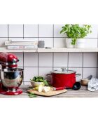 Faitout émaillé avec couvercle Core Steel induction rouge/crème - D.24 cm