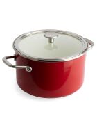 Casserole émaillée avec couvercle Core Steel induction rouge/crème - D.16 cm