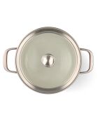 Casserole émaillée avec couvercle Core Steel induction rouge/crème - D.16 cm
