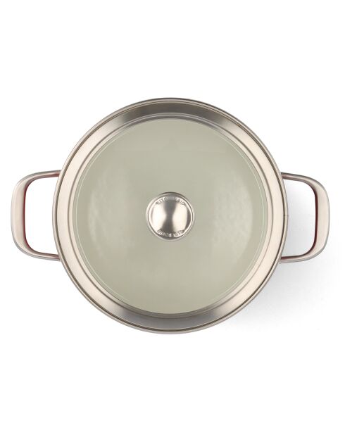 Casserole émaillée avec couvercle Core Steel induction rouge/crème - D.16 cm