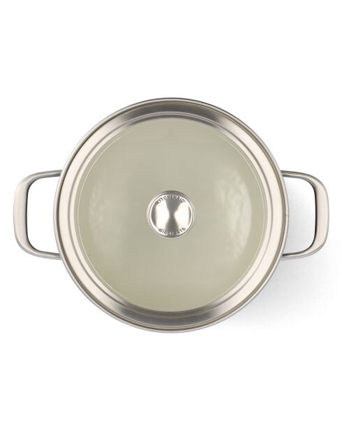 Casserole émaillée avec couvercle Core Steel induction noir/crème - D.20 cm