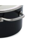 Casserole émaillée avec couvercle Core Steel induction noir/crème - D.20 cm