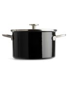 Casserole émaillée avec couvercle Core Steel induction noir/crème - D.20 cm