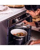 Casserole émaillée avec couvercle Core Steel induction noir/crème - D.20 cm