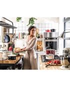 Casserole émaillée avec couvercle Core Steel induction crème - D.20 cm