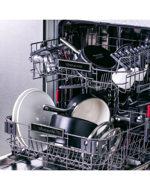 Casserole émaillée avec couvercle Core Steel induction crème - D.20 cm