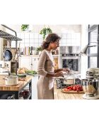 Casserole émaillée avec couvercle Core Steel induction crème - D.20 cm