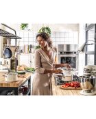 Casserole émaillée avec couvercle Core Steel induction crème - D.20 cm