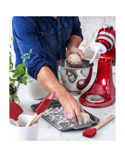 Plat à four métal gris anthracite - 33x23x2.5 cm