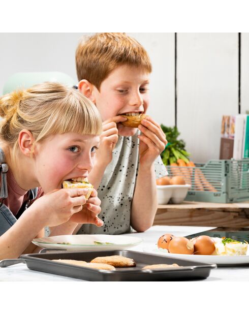 Plat à four métal gris anthracite - 33x23x2.5 cm