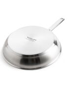 Poêle acier inoxydable revêtement céramique induction argenté/noir - D.28 cm