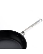 Poêle acier inoxydable revêtement céramique induction argenté/noir - D.28 cm