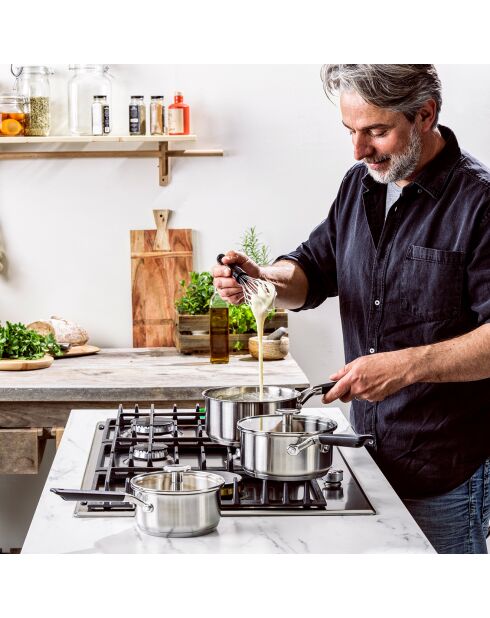 Casserole Classic acier inoxydable induction argentée - D.16 cm