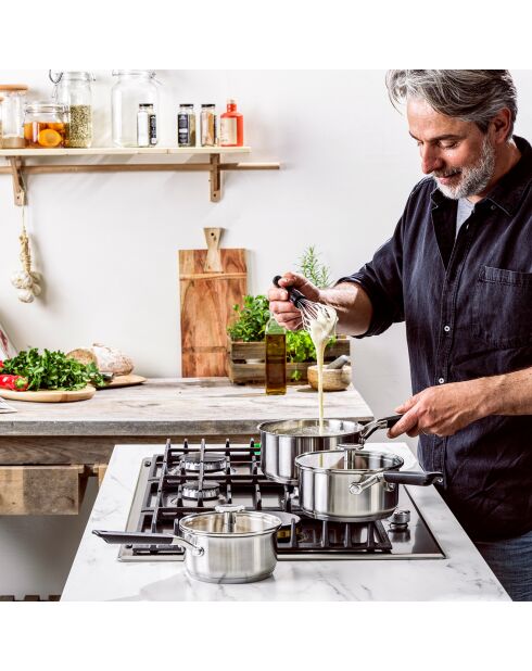 Casserole Classic acier inoxydable induction argentée - D.18 cm