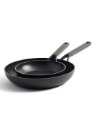 2 Poêles Classic revêtement céramique induction noires - D.20/D.28 cm