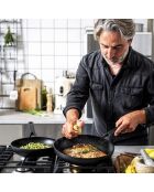 2 Poêles Classic revêtement céramique induction noires - D.20/D.28 cm