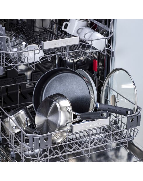 Poêle Classic acier inoxydable revêtement céramique induction argenté/noir - D.20 cm