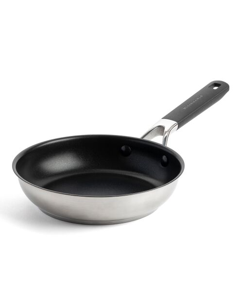 Poêle Classic acier inoxydable revêtement céramique induction argenté/noir - D.20 cm