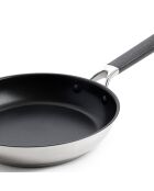 Poêle Classic acier inoxydable revêtement céramique induction argenté/noir - D.20 cm