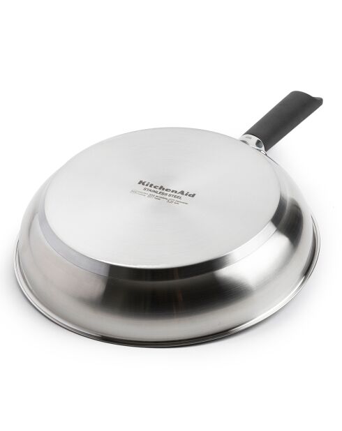 Poêle Classic acier inoxydable revêtement céramique induction argenté/noir - D.20 cm