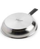 Poêle Classic acier inoxydable revêtement céramique induction argenté/noir - D.24 cm