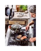 Poêle Classic acier inoxydable revêtement céramique induction argenté/noir - D.24 cm