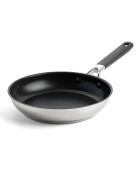 Poêle Classic acier inoxydable revêtement céramique induction argenté/noir - D.24 cm