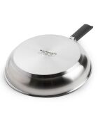 Poêle Classic acier inoxydable revêtement céramique induction argenté/noir - D.28 cm