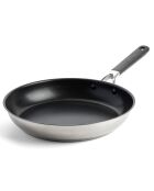 Poêle Classic acier inoxydable revêtement céramique induction argenté/noir - D.30 cm