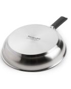 Poêle Classic acier inoxydable revêtement céramique induction argenté/noir - D.30 cm