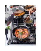 Poêle Classic acier inoxydable revêtement céramique induction argenté/noir - D.30 cm