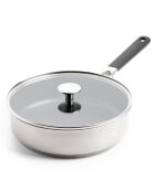 Sauteuse avec couvercle Classic induction argenté/noir - D.26 cm