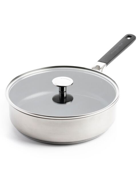 Sauteuse avec couvercle Classic induction argenté/noir - D.26 cm