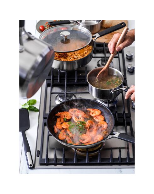 Sauteuse avec couvercle Classic induction argenté/noir - D.26 cm