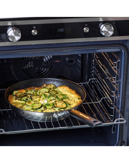 Sauteuse avec couvercle Classic induction argenté/noir - D.26 cm