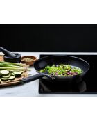 Wok Classic acier inoxydable revêtement céramique 3ply induction argenté/noir - D.28 cm