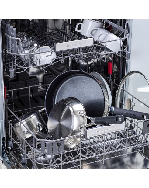 Wok Classic acier inoxydable revêtement céramique 3ply induction argenté/noir - D.28 cm