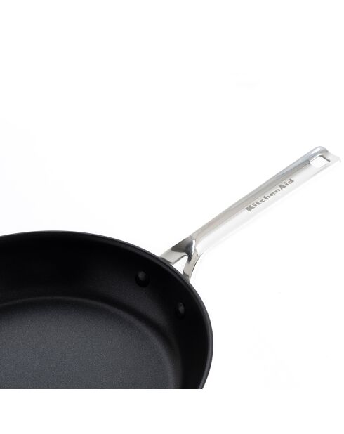 Poêle acier inoxydable revêtement céramique induction argenté/noir - D.20 cm