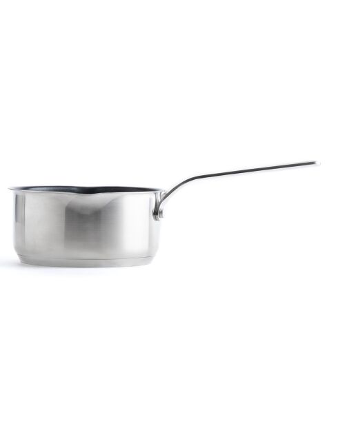 Casserole acier inoxydable induction argenté/noir - D.16 cm
