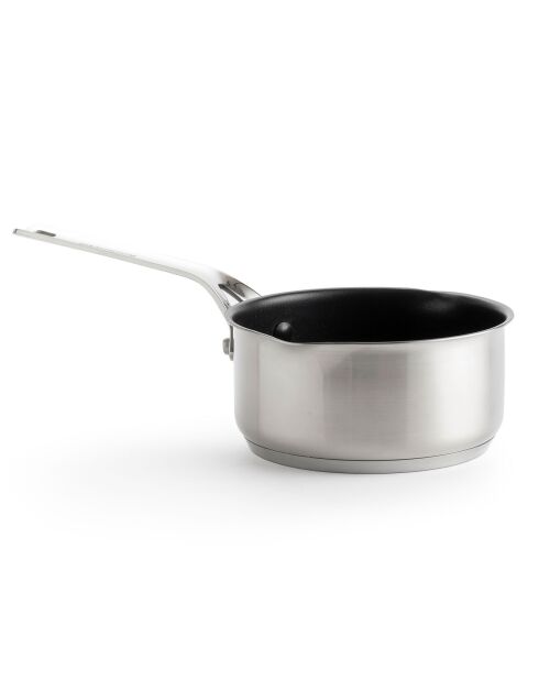 Casserole acier inoxydable induction argenté/noir - D.16 cm