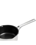 Casserole acier inoxydable induction argenté/noir - D.16 cm