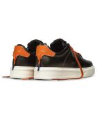 Sneakers en Cuir Pénélope noir/orange