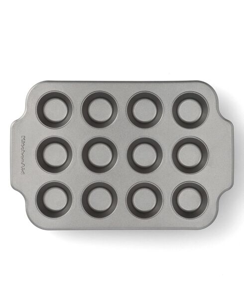 Moule 12 cakes mini rond gris anthracite - 30x20.5x2.8 cm