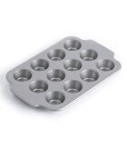 Moule 12 cakes mini rond gris anthracite - 30x20.5x2.8 cm