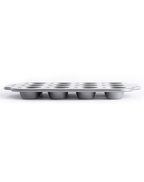 Moule 12 cakes mini rond gris anthracite - 30x20.5x2.8 cm