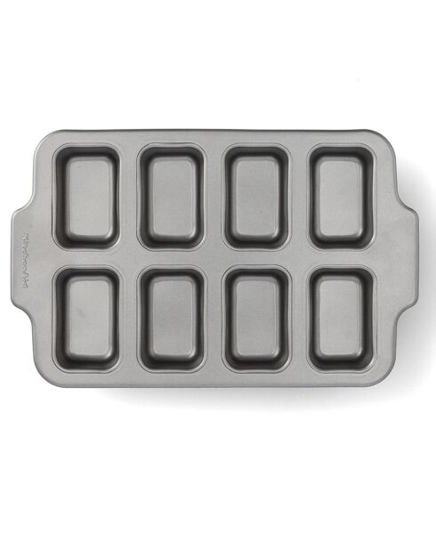 Moule 8 cakes mini rectangulaire gris anthracite - 38.7x24.9x4.2 cm